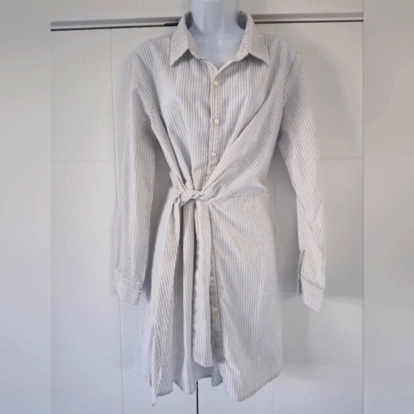 Heartloom/ Felix Shirt Dress/ MIDI/ Tie Waist/ Size US L - Picture 3 of 14